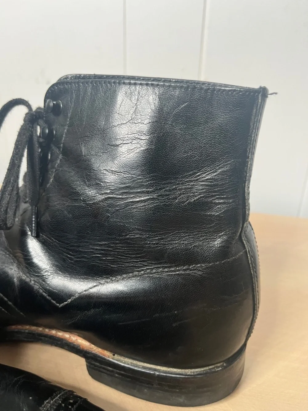 Stacy Adams Madison Cap-Toe Lace-Up Men's Boot Black Leather Size 10.5 D